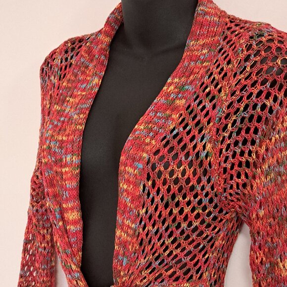 Neslay Paris Multi Colored Knit Front Tie Sweater Misses Size Misses S/M - Picture 6 of 13